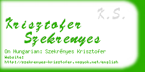 krisztofer szekrenyes business card